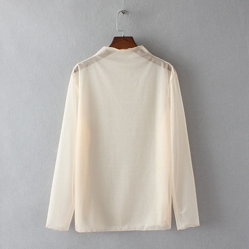 2019 Plus Size Casual Blouses Spring Summer Women Clothing Fashion Loose perspective mesh Shirts F52-c6071 |