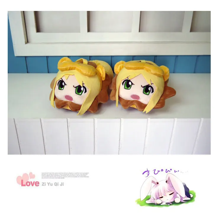 2 pcs/set Fate saber plush toy Anime Altria Pendragon lion figure short plush shoes cosplay stuff dolls