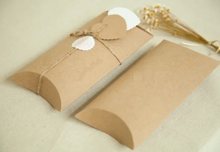 30 шт крафт бумага Подушка/длинные конфеты коробки Свадебные сувениры в