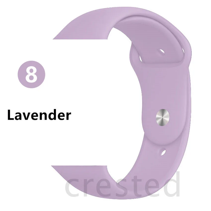 Lavender Силиконовый ремешок для apple watch 4 5 44 мм/40 мм спортивный ремешки для apple watch 3 42 мм/38 мм резиновый ремень браслет ремешок для часов apple watch Band Мягкий красочный ремешок iwatch series 4 3 2 1 - Цвет ремешка: Lavender
