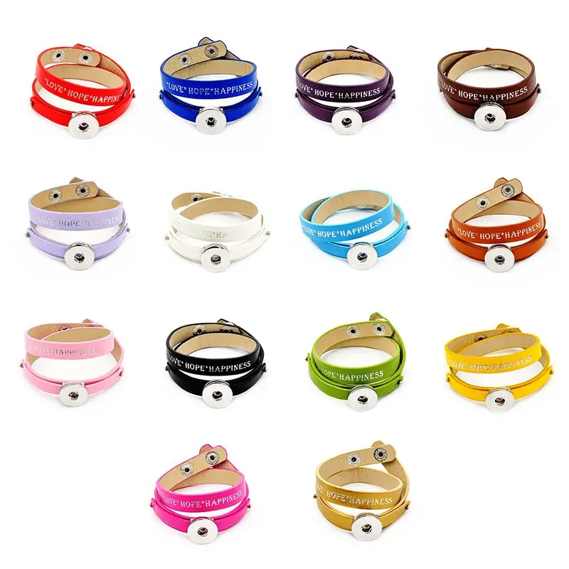 14 цветов &quotLove Hope Happiness&quot DIY 2 слоя 40 см PU кожаные браслеты для женщин подходят 18-20