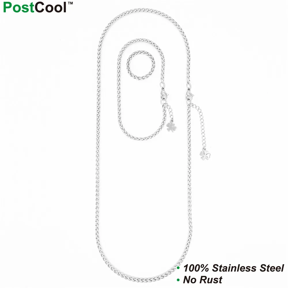 Цепочка из нержавеющей стали в форме киля ширина 3 мм длина цепочки 40/45/50/55/60/65 см