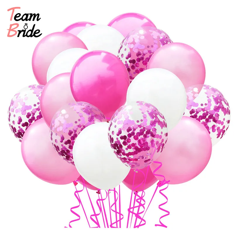 

Team Bride 60pcs 12in Wedding Party Bride To Be Latex Confetti Balloon Birthday Night Bachelorette Kids Adult Party Decorations
