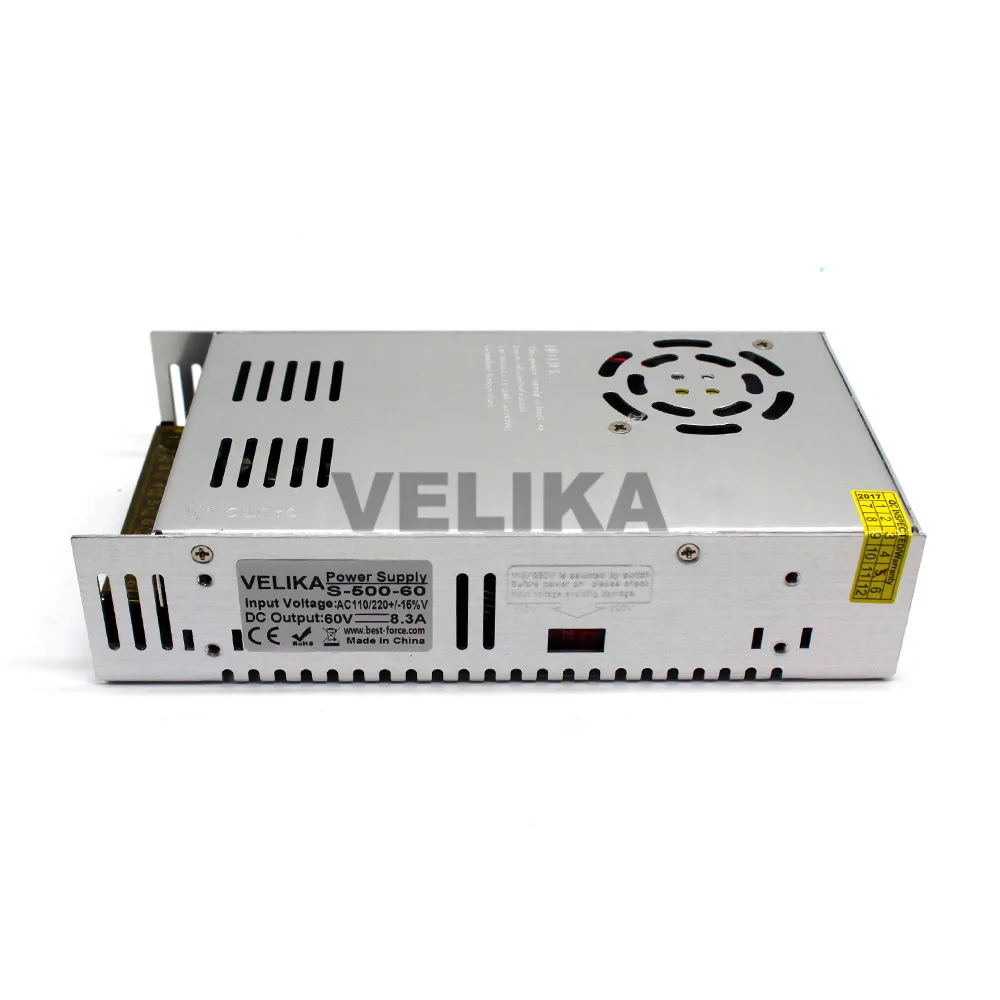 DC60V 8.3A 500 Вт блок питания трансформатор драйвера AC110V 220V к источники для ЧПУ CCTV