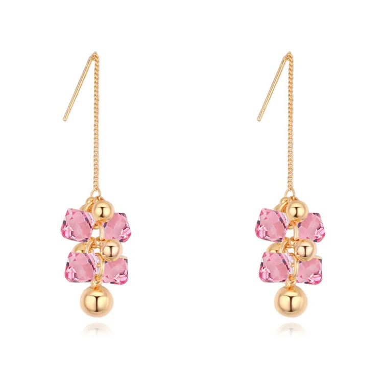 Романтические висячие серьги с кристаллами Сваровски длинные для женщин