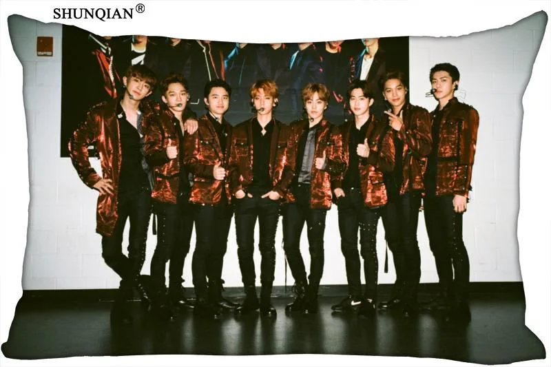 Корейская Прямоугольная подушка Pop EXO чехол на молнии Свадебный заказ 40x60 см 50x75 (с
