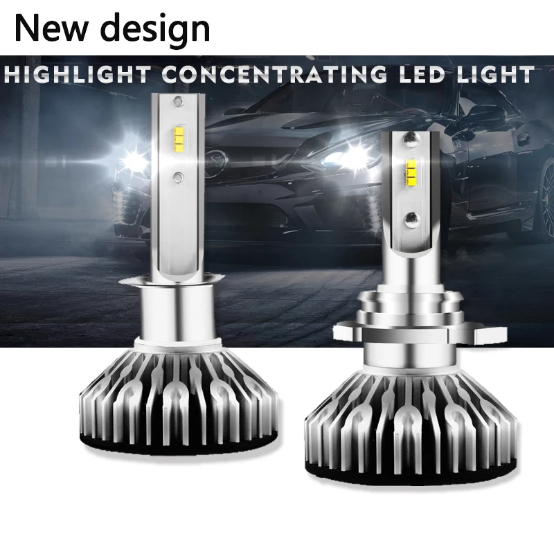 2018 из 2 предметов turbo 6000k светодиодный 12V h7 h4 супер яркие автомобильные лампы для