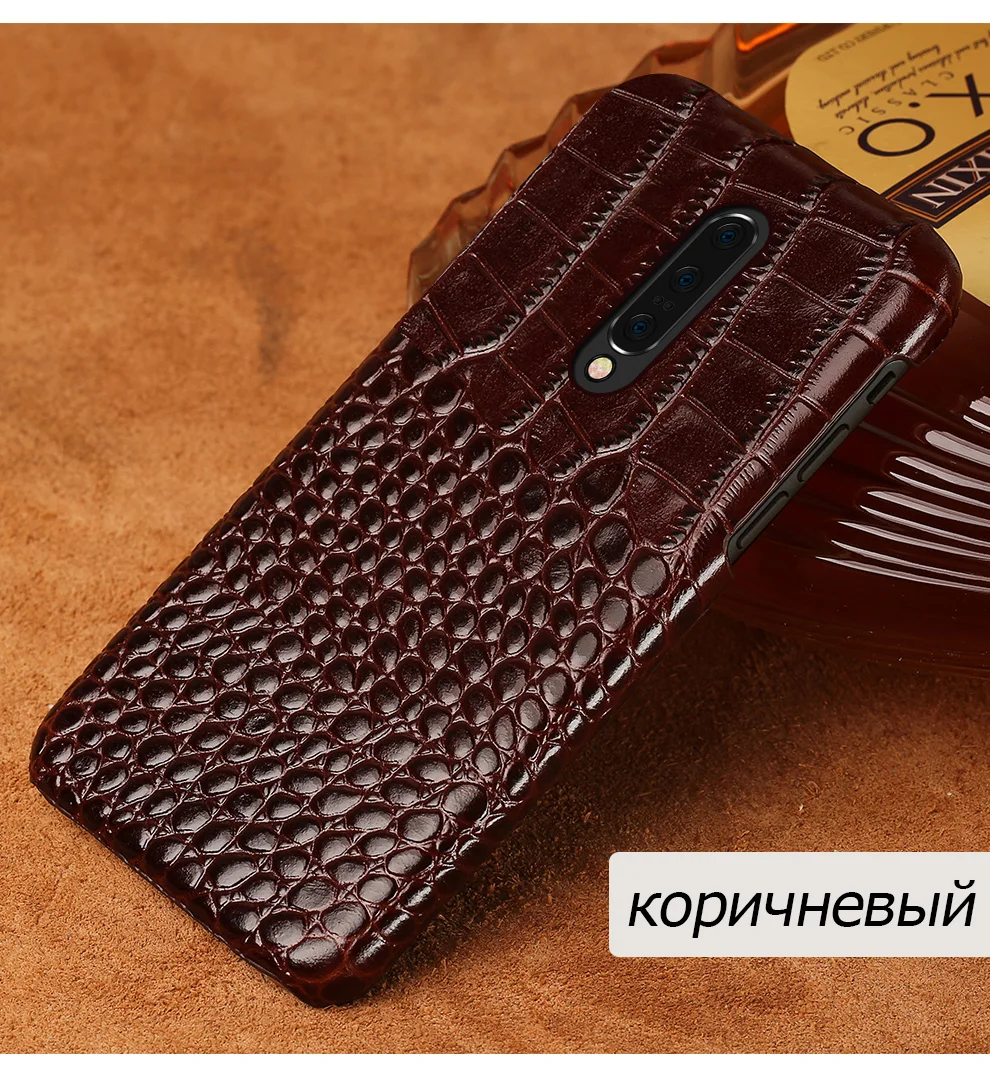 Чехол из натуральной кожи для Oneplus 7 7T 7T Pro 6T 6 5T 3T чехол для телефона для One plus 7 Pro Противоударная задняя крышка под крокодиловую кожу
