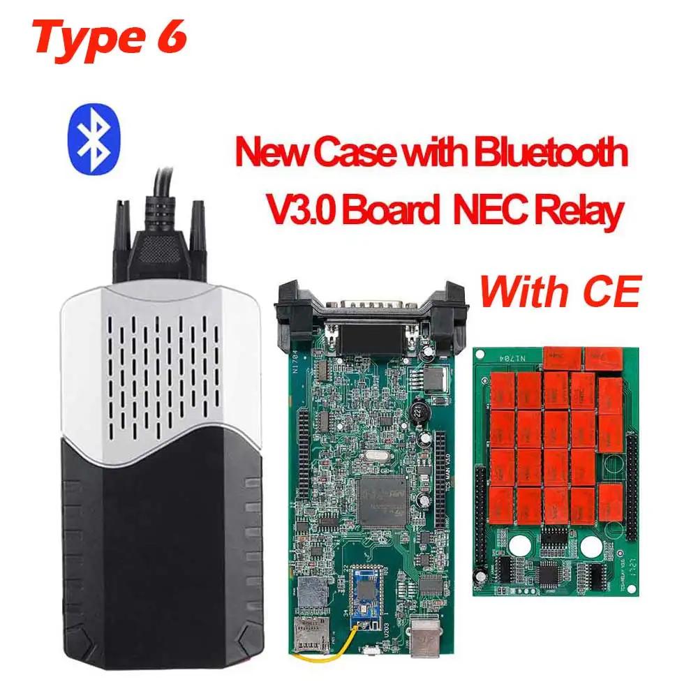 New case with BT CDP TCS CDP Pro Plus Bluetooth,00 с ключом для автомобилей/грузовик obd2 диагностический инструмент же как multidiag Pro mvd считыватель кода - Цвет: New case with BT