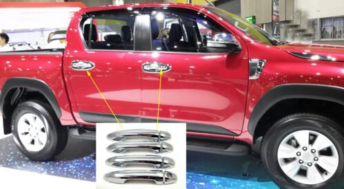 2016 2019 аксессуары для Toyota Hilux ABS Хромированная Дверная ручка Крышка Revo