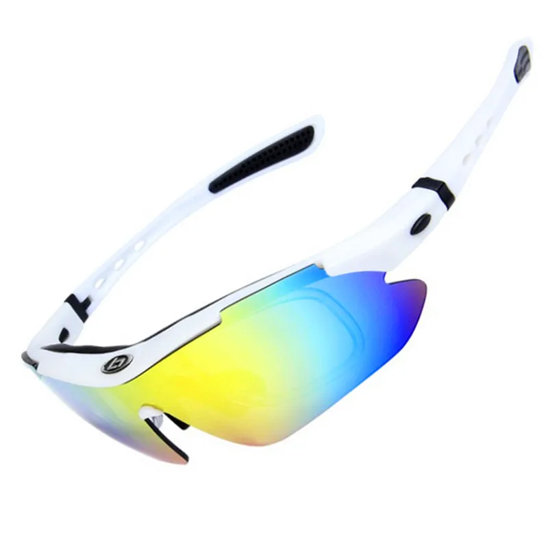 white Поляризованные велосипедные очки для мужчин и женщин UV400 Поликарбонат 5 линз ацетат рамка очки для занятий спортом на улице дорожный велосипед рыболовные очки - Цвет: white