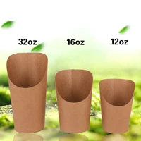 100pcs Kraft paper French fry cups, french fries scoop cup, bubble waffle paper cups