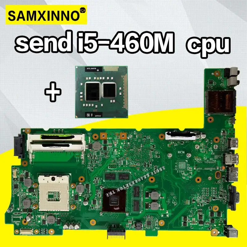 Отправка i5-460M процессора для ASUS N73S N73SM N73SV, материнская плата для ноутбука, протестированная на, оригинальная материнская плата GT415M 1G, видеокарта, слот 2 ram