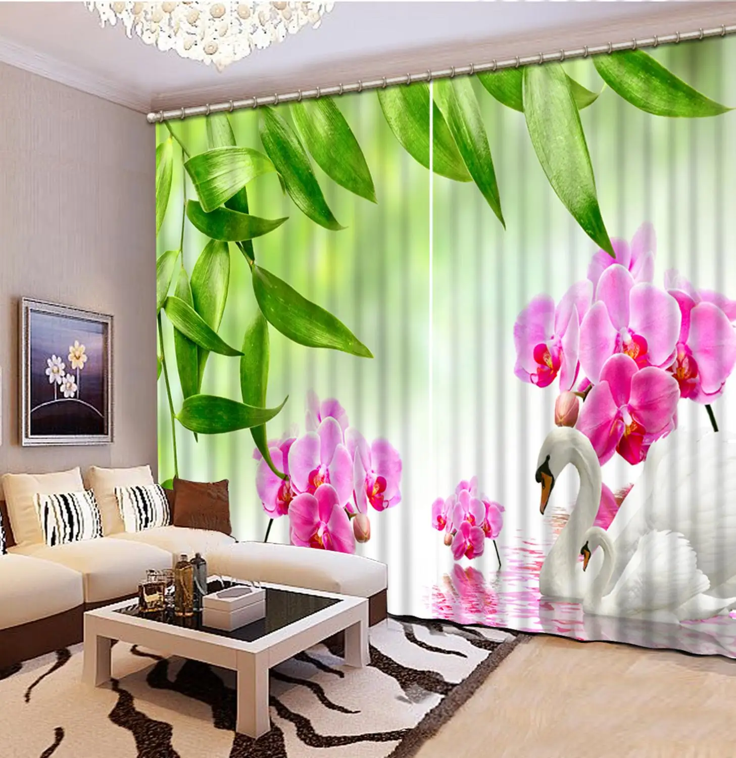 3D занавески роскошные затемняющие Оконные Занавески для гостиной зеленые