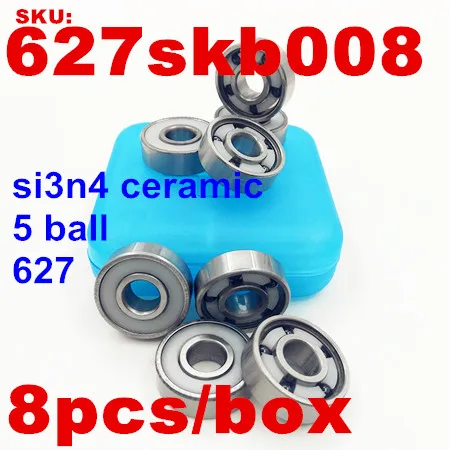 8pcs 627-rs abec11 8 шт 627-rs 5 Шариковый подшипник Керамика гибридные подшипники Si3N4 Лонгборд прокатки коньки подшипник типа "банан" Панели Дерби Скорость быстро - Цвет: 8pcs 627-rs abec11