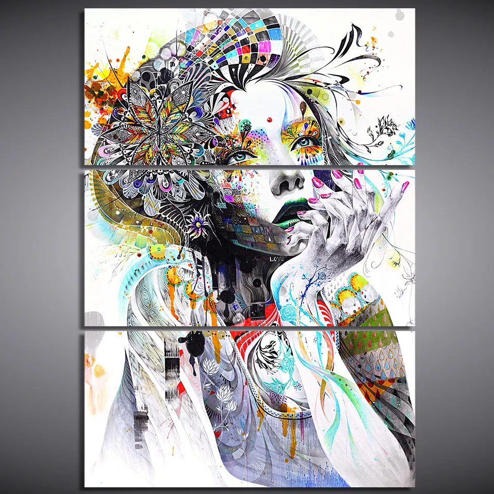Wall Art HD Печатный холст картины комплект из 3 предметов абстрактный акварель
