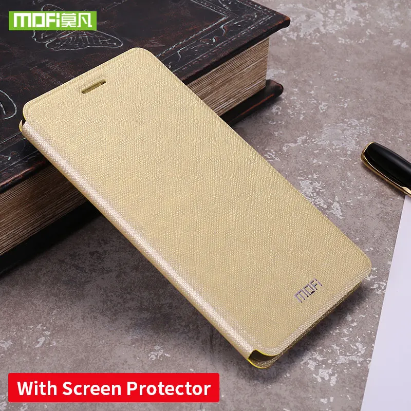 Golden With Glass Для Xiaomi redmi 7A чехол силиконовый чехол для Xiaomi redmi 7A Чехол-книжка кожаный Mofi 360 противоударный redmi 7A global capas - Цвет: Golden With Glass