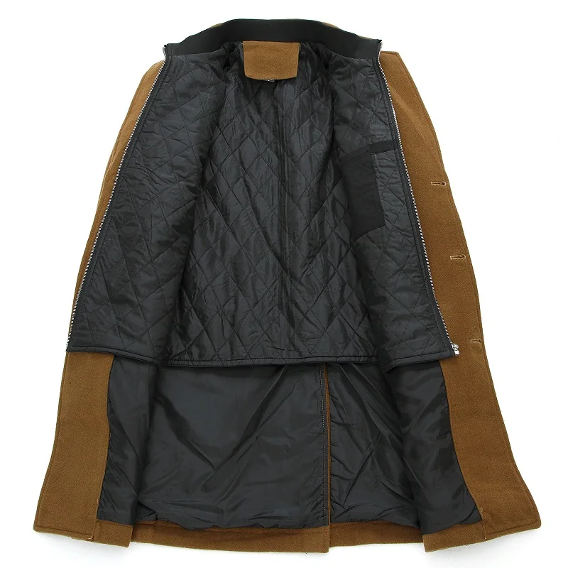 Зимнее длинное шерстяное пальто мужская куртка модная верхняя одежда теплые