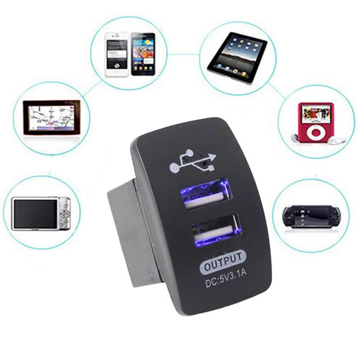 SOONHUA универсальный LED двойной порт 2 USB 5V 3.1A автомобильное зарядное устройство