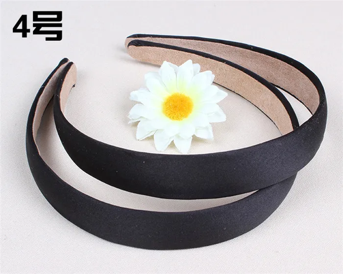 Атласные головные ободки повязки для волос шириной 2 см простой цветной обруч с