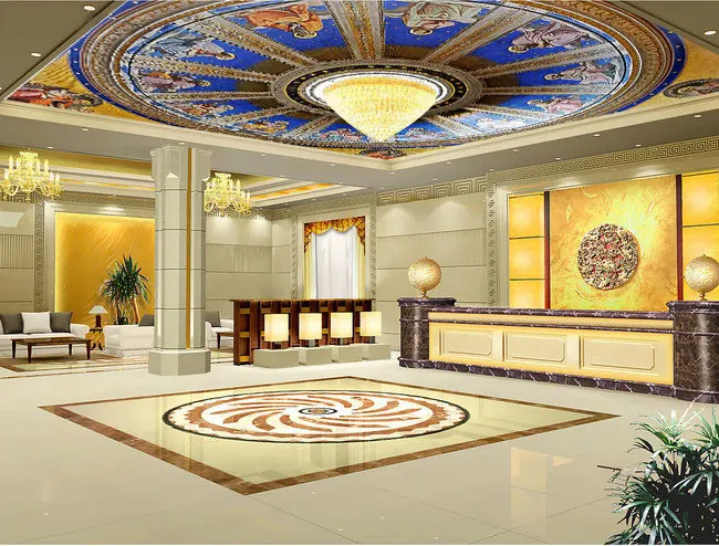 Квадратные потолочные обои в европейском стиле для гостиной спальни учебы 3D