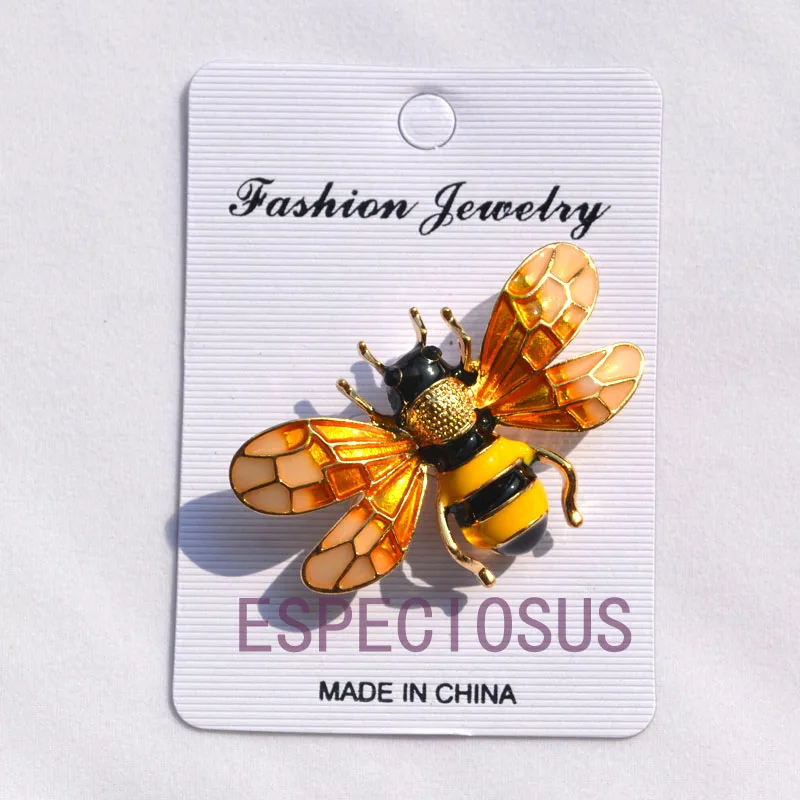 Elegant Pin Gold Color Women Gifts Cartoon Honeybee Breast pin Accessories Jewelry Yellow Color Painted Brooch Banking finish