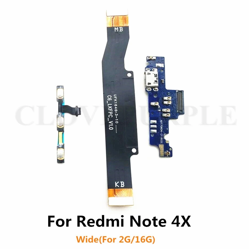 For Xiaomi Redmi Note 4X ( Wide 2G ) Power Volume &amp USB Charging Board Motherboard MainBoard Connection Flex Cable | Мобильные