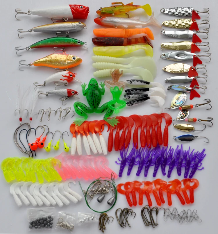 Hot 2014 208pcs/lot pesca Fishing Lure Mixed Tackle Mix Lures Kit for All Swimming Layers Free Shipping | Спорт и развлечения