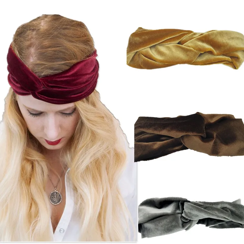 Новинка 2017 лидер продаж женский бордовый тюрбан повязка на голову бархатная с