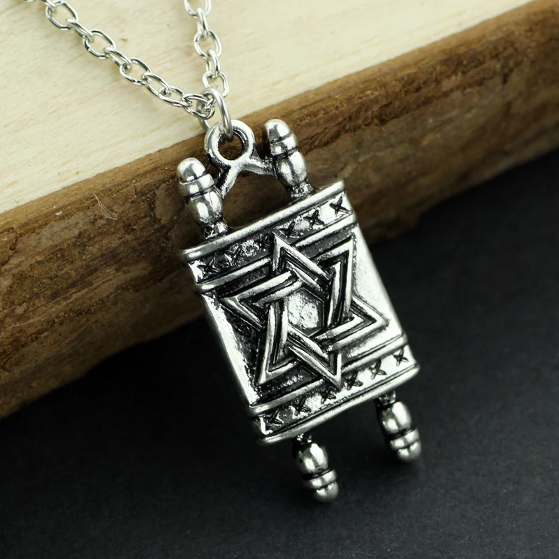 Еврейский Sefer СВИТОК ТОРЫ раннее ожерелье для мужчин и женщин со звездой Давида