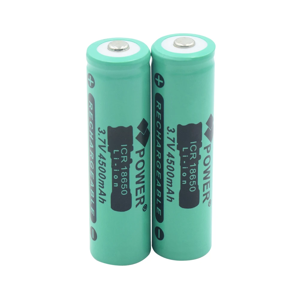 2 PCS 18650 батарея литий-ионная 4500mAh 3,7 V электронная сигарета перезаряжаемые батареи мощный внешний аккумулятор фонарик - Цвет: 2 PCS