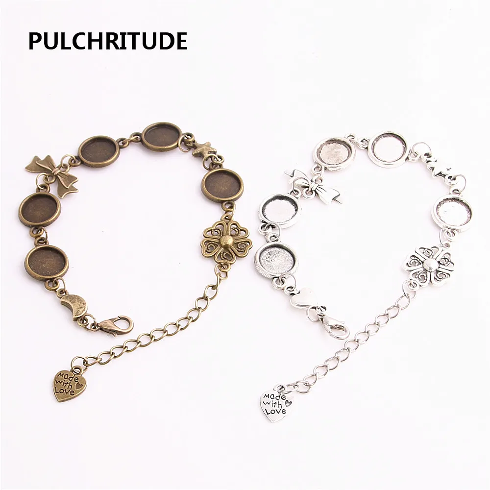 PULCHRITUDE 3 шт./лот металлическая цепочка кабошон основа подходит для круглого 10 см