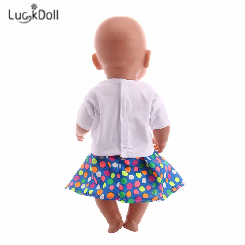 LUCKDOLL Летняя мода новая юбка размером 18 дюймов американская 43 см Детская кукла