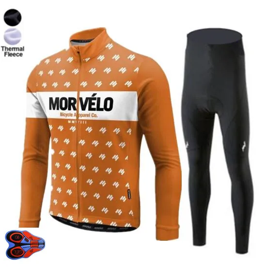 Morvelo, Зимняя Теплая Флисовая велосипедная майка с длинным рукавом, 9D гелевая подкладка, без комбинезона, ropa ciclismo, одежда, Майо, комплекты для велоспорта - Цвет: 19