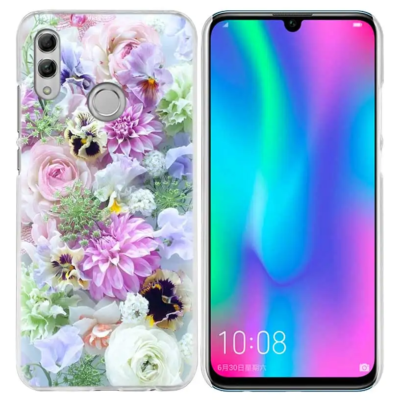 Красивый чехол с цветочным рисунком розы для huawei Honor 8X Y9 9 10 Lite Play 8C 8S 8A Pro V20 20i 10i Y6 Y7 жесткий Роскошный чехол для телефона из поликарбоната
