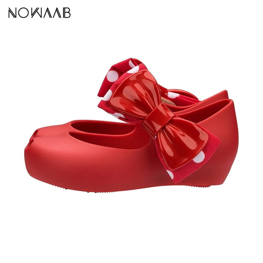 Mini Melissa/оригинальные Ultragirl+ Minnie II, новинка года, пластиковые сандалии для девочек с бантом, детские сандалии Melissa/детские Нескользящие туфли