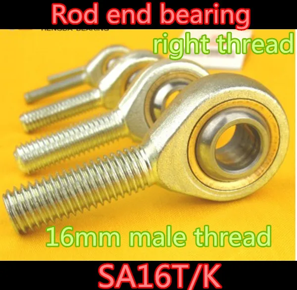 

2pcs/lot SA16T/K 16mm male thread Metric Thread Rod End Joint Bearing SA16TK PHSA16 Ball Joint