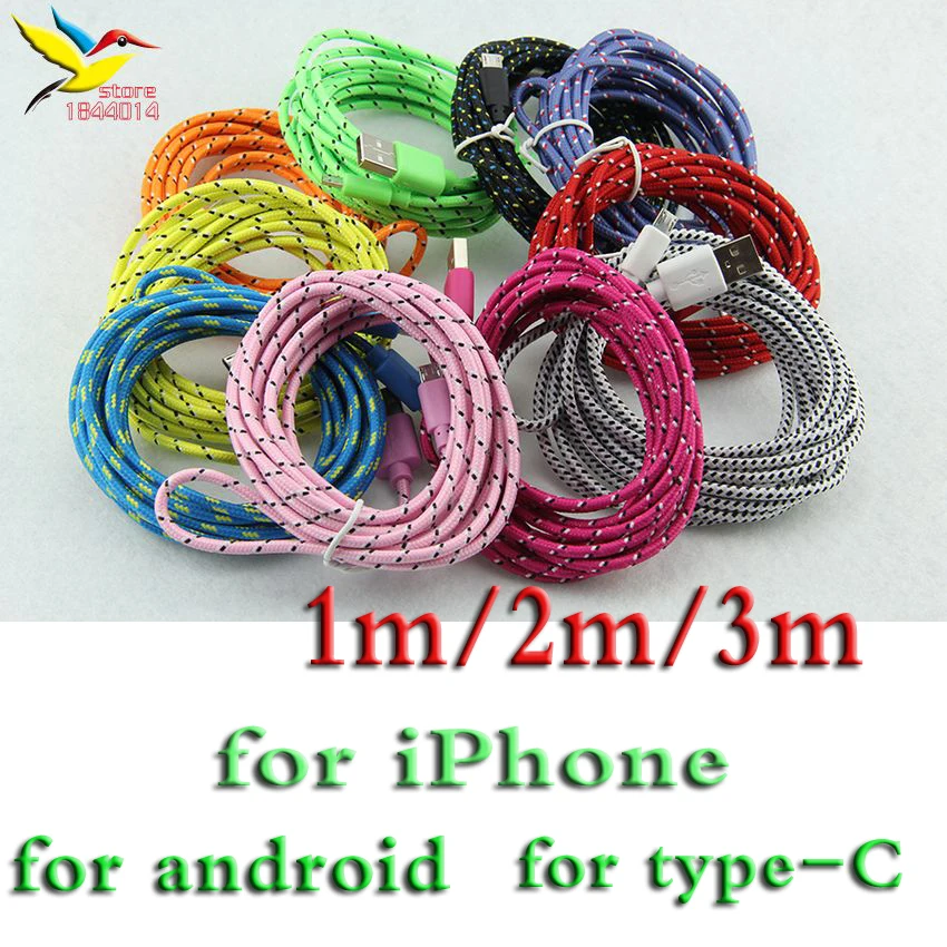 Прочный USB-кабель для передачи данных Круглый Плетеный зарядный кабель шнур cakbe 1