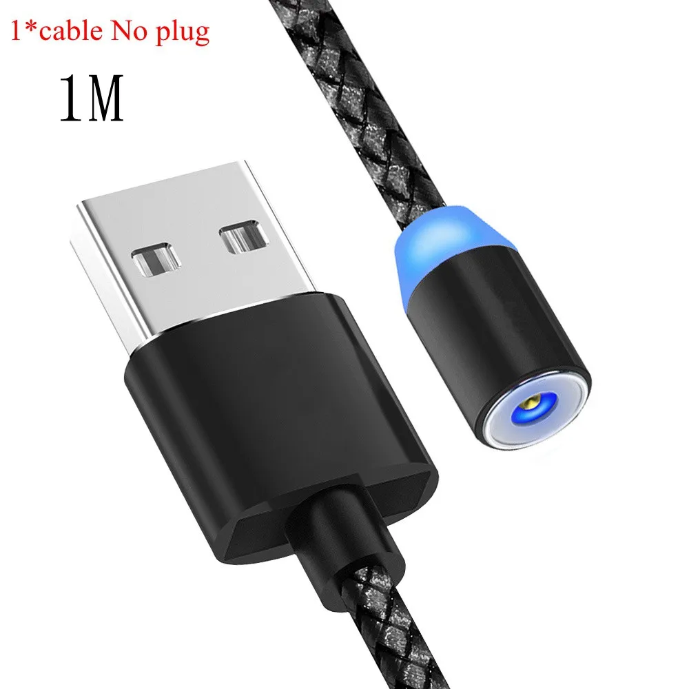 1m black cable Магнитный зарядный кабель USB для huawei Y9 Y6 Y5 Prime P20 P10 mate 10 Lite Honor 10 9 Lite 7C 7A Pro 8X8 S P Smart - Цвет: 1m black cable