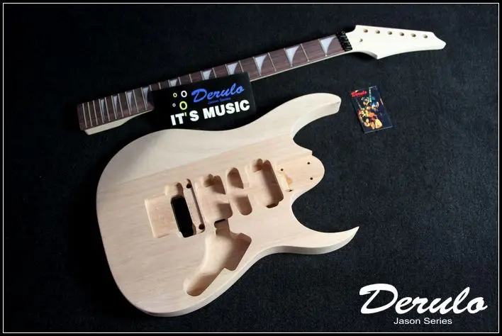 DIY Электрогитара Комплект твердого красного дерева тела клен шеи незавершенной