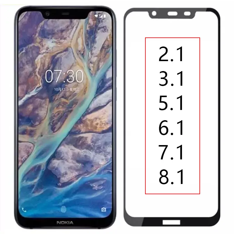 Защитный Стекло для Nokia 2,1 3,1 5,1 6,1 7,1 8,1 защитная пленка из закаленного Экран протектор на Nokia2.1 Nokia3.1 Nokia5.1 Nokia6.1 безопасности
