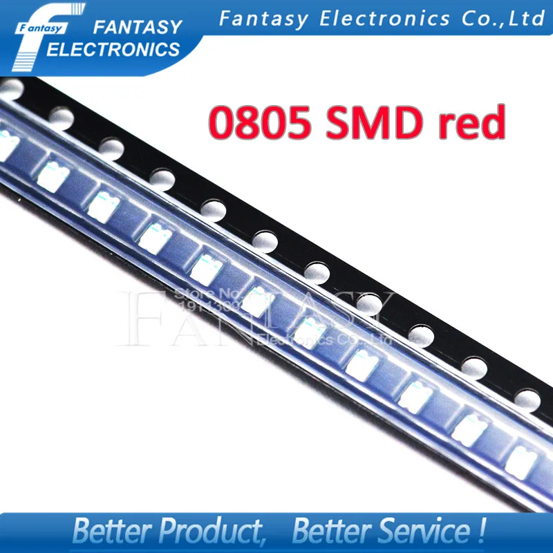 100 шт красный 0805 SMD светильник онарь|led diodes light|diode light0805 smd led |