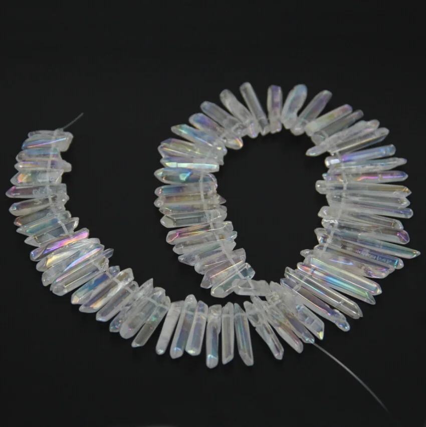 Натуральный кристалл полированный AB титановый белый кварцевый бисер