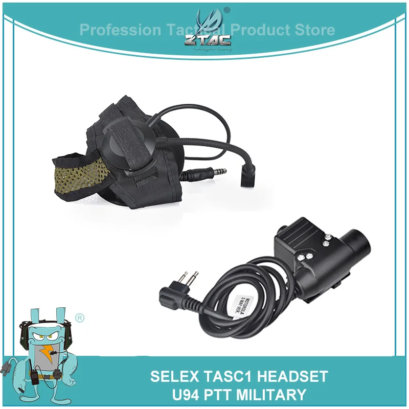 Z тактическая страйкбольная гарнитура Selex TASC1 с U94 Softair Kenwod Midland PTT авиационная для