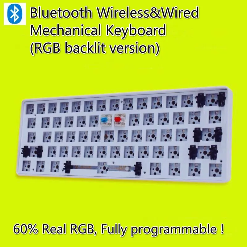Мини клавиатура GK61S портативная 60% беспроводная Bluetooth 5 0 Gh60 механическая офисный