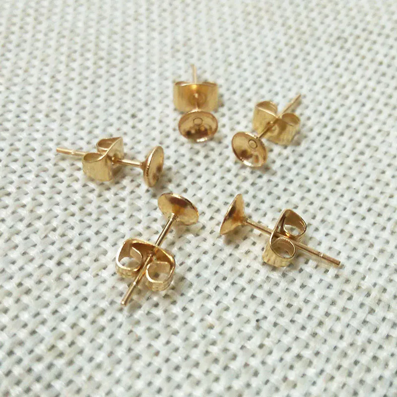 Earrings findings base tray blank setting bowl w/Butterfly back Stopper Pins needles Gluing pearl holder Jewellery brincos craft | Украшения