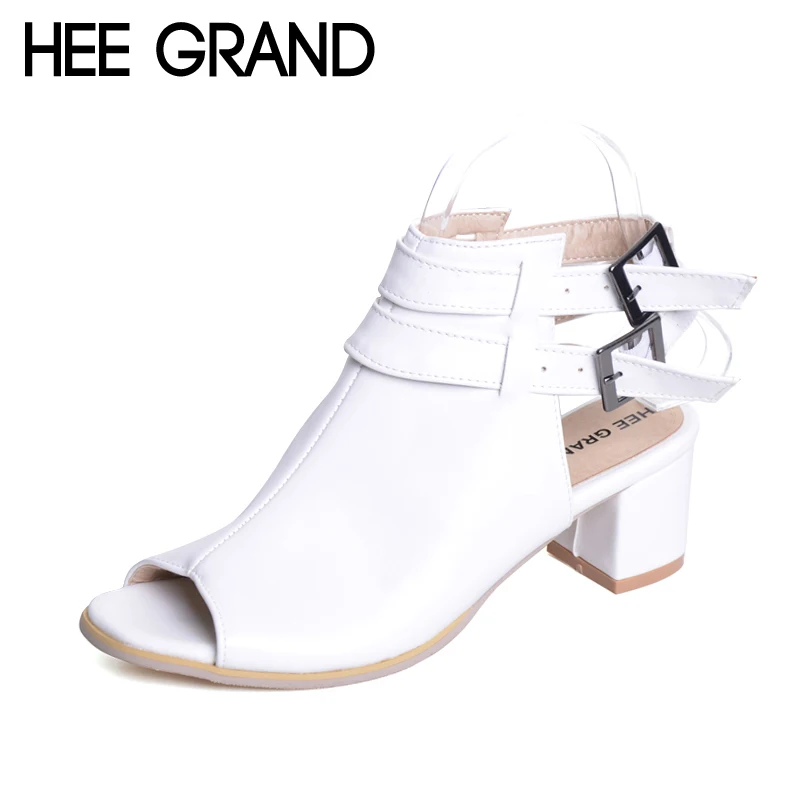 HEE GRAND Solid Platform Gladiator Sandals 2017 Summer High Heels Sexy Shoes Woman Fashion Pumps Peep Toe Women XWZ4361 | Обувь