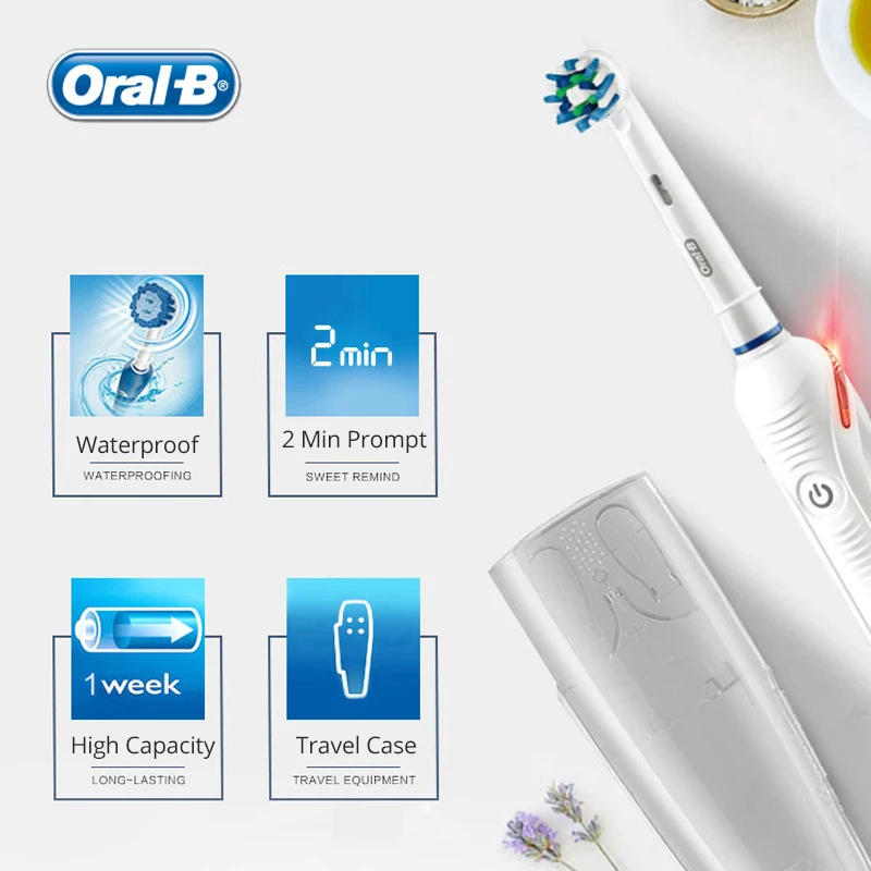 Зубная щетка OralB Pro2000 звуковая электрическая с 2 сменными насадками и датчиком