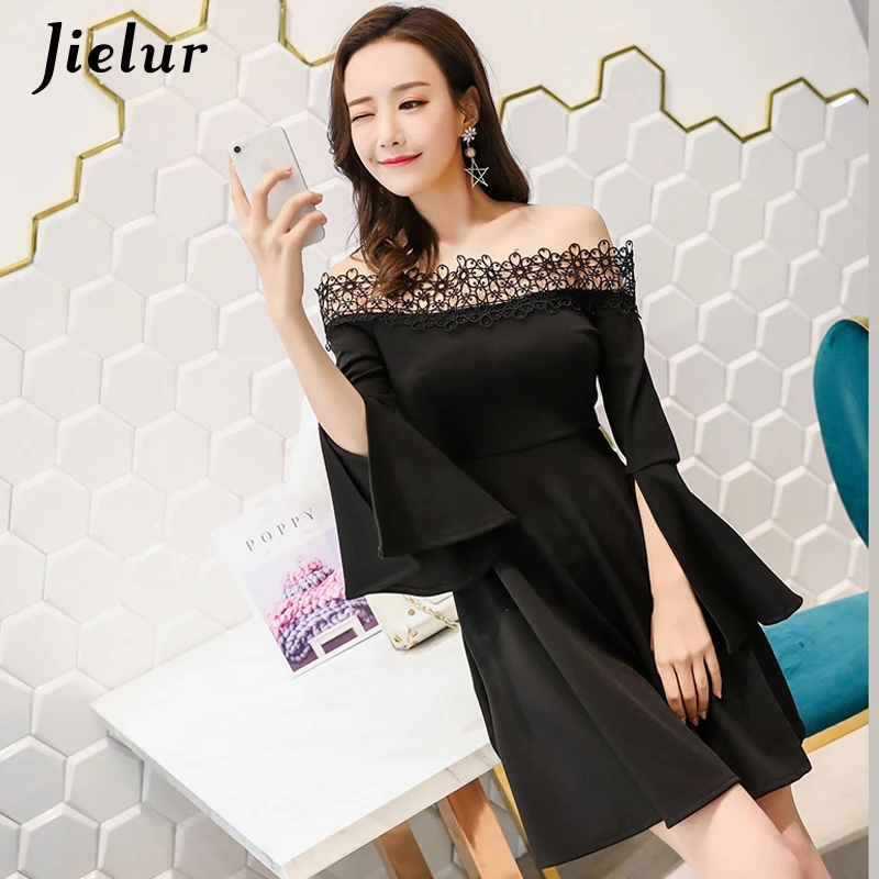 Jielur новое платье с вырезом лодочкой для женщин сексуальное модное Платье Vestidos De