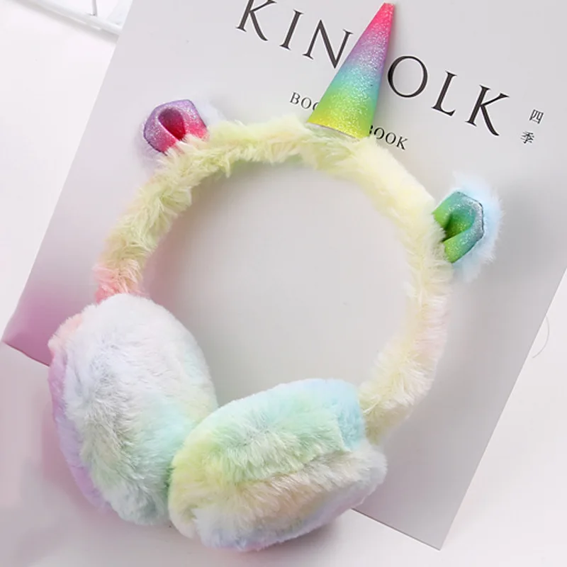 Качественные детские милые плюшевые наушники Unicornio, новинка, Мультяшные зимние наушники для ушей, теплые, cache Oreille, новинка, чехол для ушей, подарок